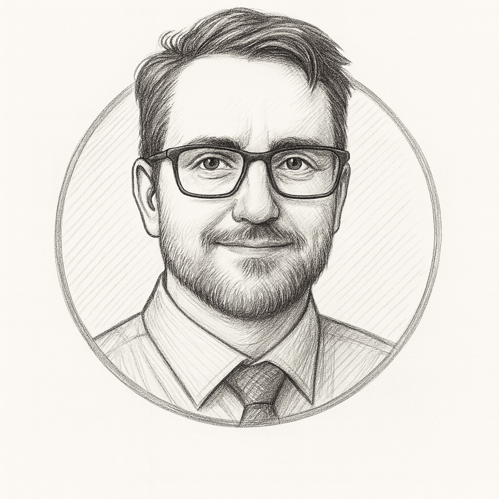 Sketch portrait of Tom Jessop